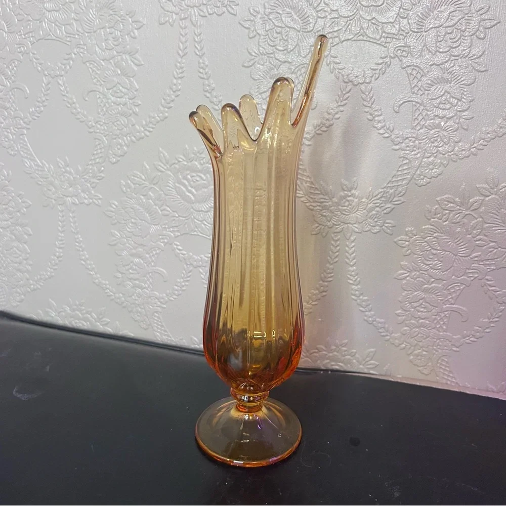Amber Glass Tulip Vase - Home Accents viking swung vase amber honey